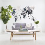 Premium Houten Wereldkaart 3D – Grijs