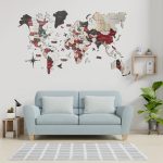 Premium Houten Wereldkaart 3D – Urban