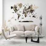 Premium Houten Wereldkaart 3D – Desert