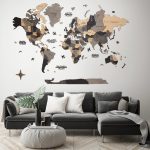 Premium Houten Wereldkaart 3D – Moonstone