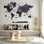 Premium Houten Wereldkaart 3D – Obsidian