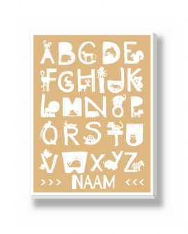 Canvas - Alfabet met Dieren – gepersonaliseerde canvas print van Printcandy