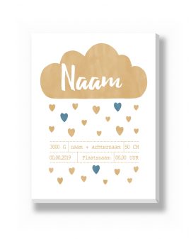 Canvas - Baby - Wolk – canvas Canvas - Baby - Wolk – gepersonaliseerde canvas print van Printcandy