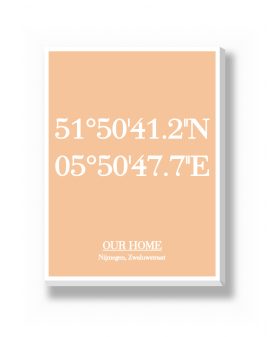 Canvas - Coördinaten – gepersonaliseerde canvas print van Printcandy
