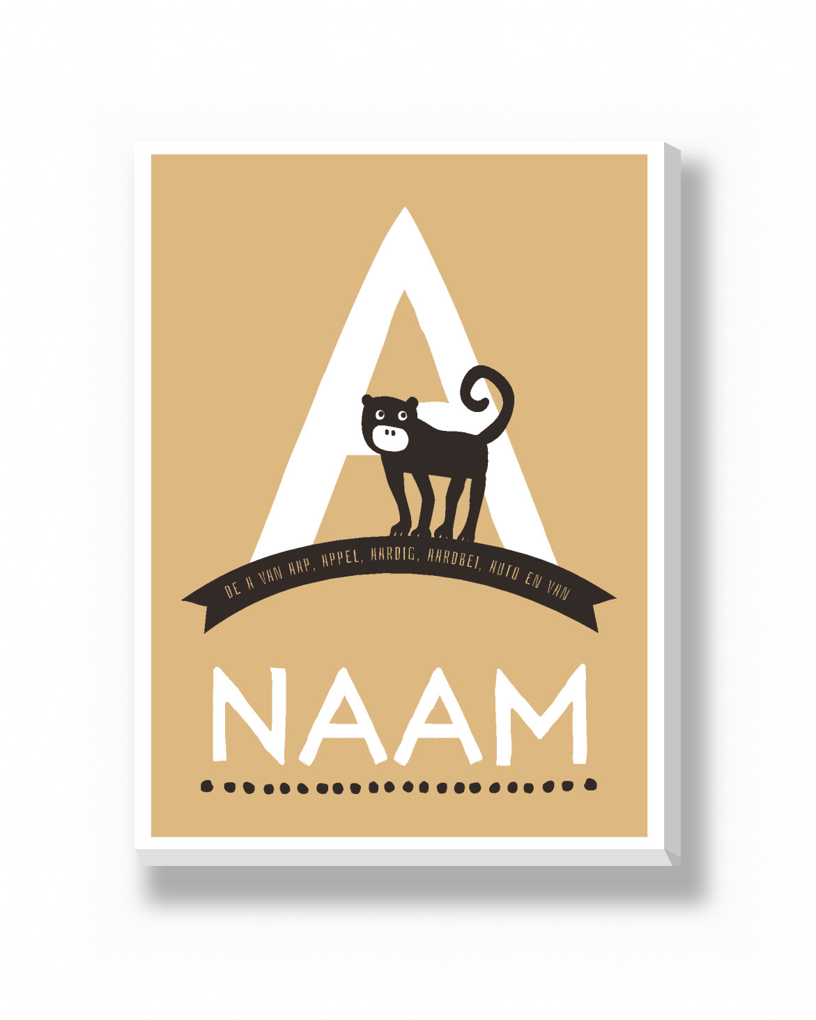 Canvas - Eigen Naam met Dier – canvas Canvas - Eigen Naam met Dier – gepersonaliseerde canvas print van Printcandy