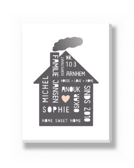 Canvas - Family Home Sweet Home – gepersonaliseerde canvas print van Printcandy