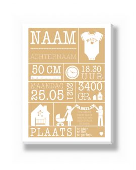Canvas - Geboorte – canvas Canvas - Geboorte – gepersonaliseerde canvas print van Printcandy