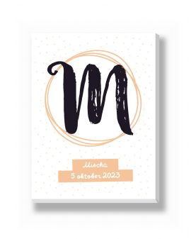 Canvas - Grote Letter Rondjes – gepersonaliseerde canvas print van Printcandy