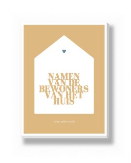 Canvas - Huis met Namen – gepersonaliseerde canvas print van Printcandy