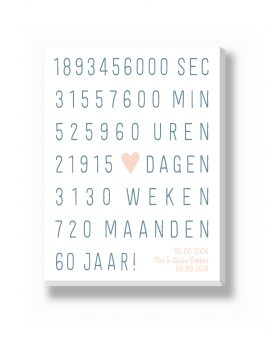 Canvas - Huwelijk Jubileum – canvas Canvas - Huwelijk Jubileum – gepersonaliseerde canvas print van Printcandy