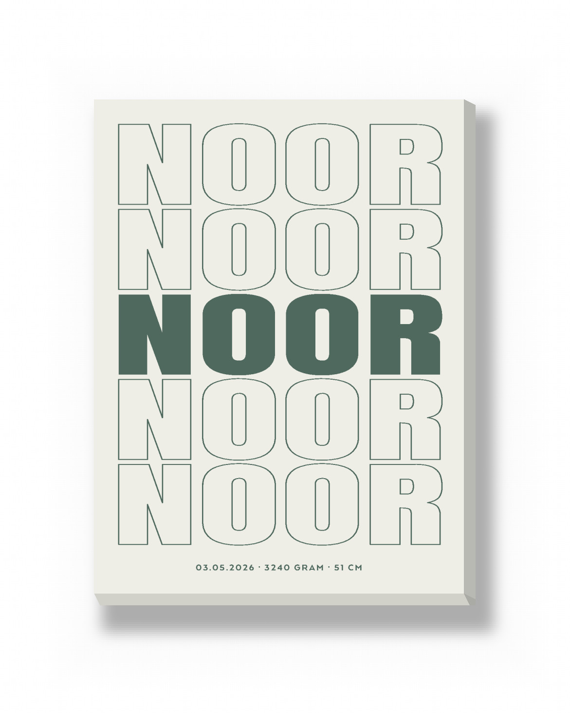 Canvas - Naam Herhaald – gepersonaliseerde canvas print van Printcandy