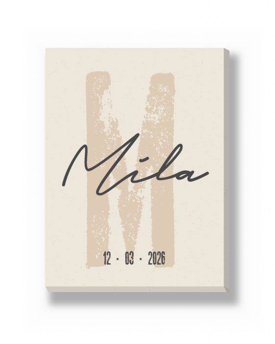 Canvas - Naam met Initiaal – canvas Canvas - Naam met Initiaal – gepersonaliseerde canvas print van Printcandy