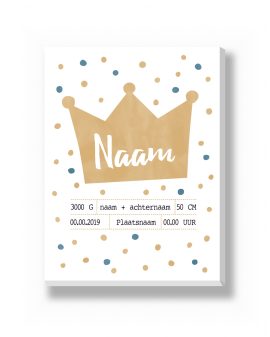 Canvas - Prins en Prinses – canvas Canvas - Prins en Prinses – gepersonaliseerde canvas print van Printcandy