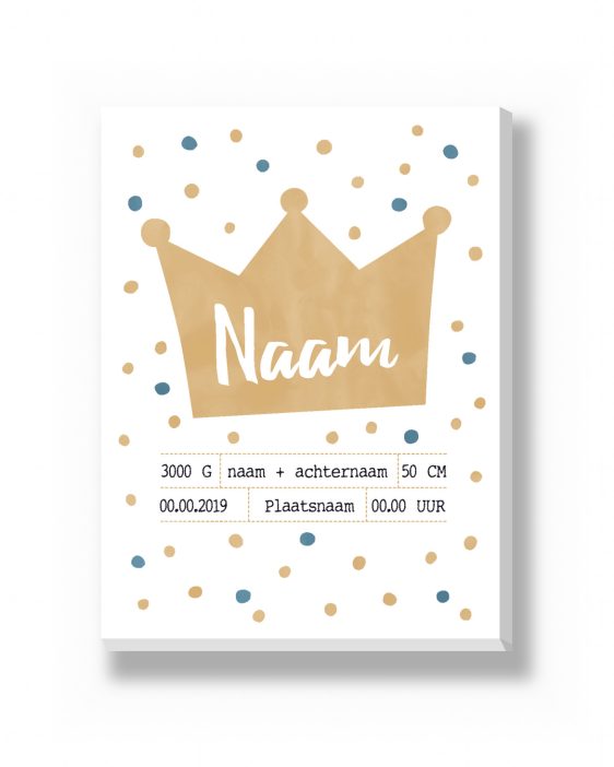 Canvas - Prins en Prinses – gepersonaliseerde canvas print van Printcandy