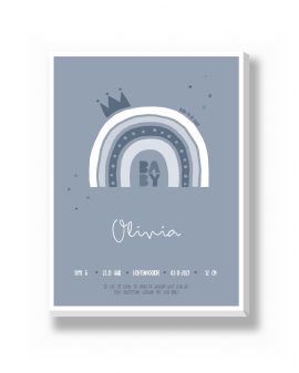Canvas - Regenboog met Kroontje – gepersonaliseerde canvas print van Printcandy