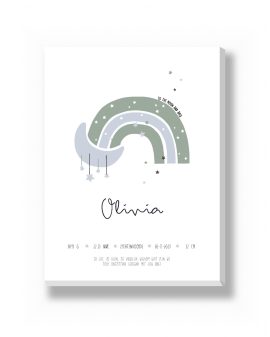 Canvas - Regenboog met Maan – gepersonaliseerde canvas print van Printcandy