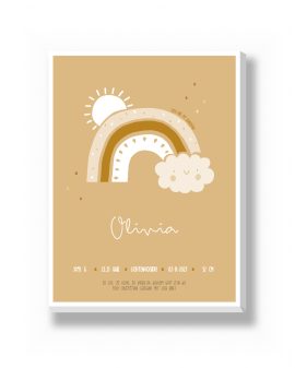 Canvas - Regenboog met Wolk – gepersonaliseerde canvas print van Printcandy