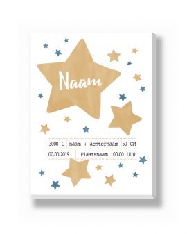 Canvas - Sterren – canvas Canvas - Sterren – gepersonaliseerde canvas print van Printcandy
