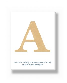 Canvas - Typografische Letter – gepersonaliseerde canvas print van Printcandy