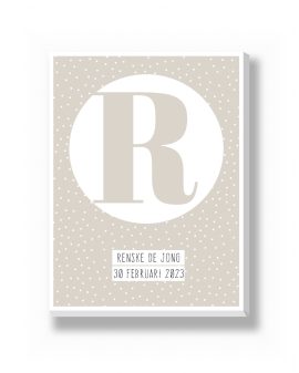 Canvas - Uitgelichte Letter met Naam – gepersonaliseerde canvas print van Printcandy