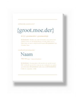 Canvas - Woordenboek met Definitie – gepersonaliseerde canvas print van Printcandy