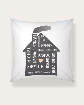 Privé: Familiekussen – Home Sweet Home – Namen van Gezin