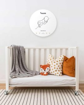 Geboorte Muurcirkel – Line-Art - Printcandy
