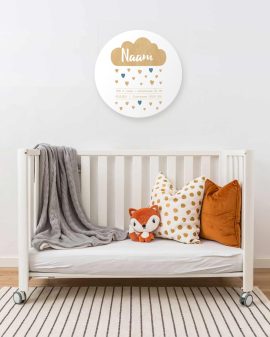 Geboorte Muurcirkel – Wolk - Printcandy