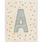 Hout Poster – ABC Letter met Confetti