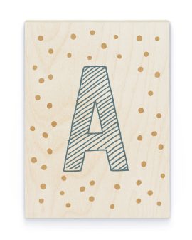 Hout Poster – ABC Letter met Confetti Hout Poster – ABC Letter met Confetti - Printcandy