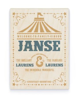 Hout Poster – Circus met Namen Hout Poster – Circus met Namen - Printcandy