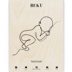 Hout Poster – Geboorte Minimalistisch