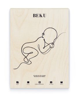 Hout Poster – Geboorte Minimalistisch Hout Poster – Geboorte Minimalistisch - Printcandy