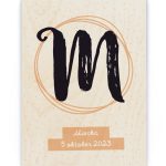 Hout Poster – Grote Letter met Patroon