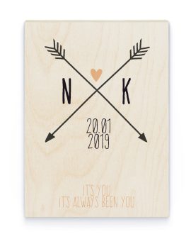 Hout Poster – Initialen - Printcandy
