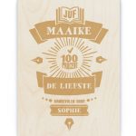 Hout Poster – Juf en Meester