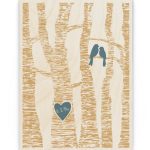 Hout Poster – Love Birds Initialen