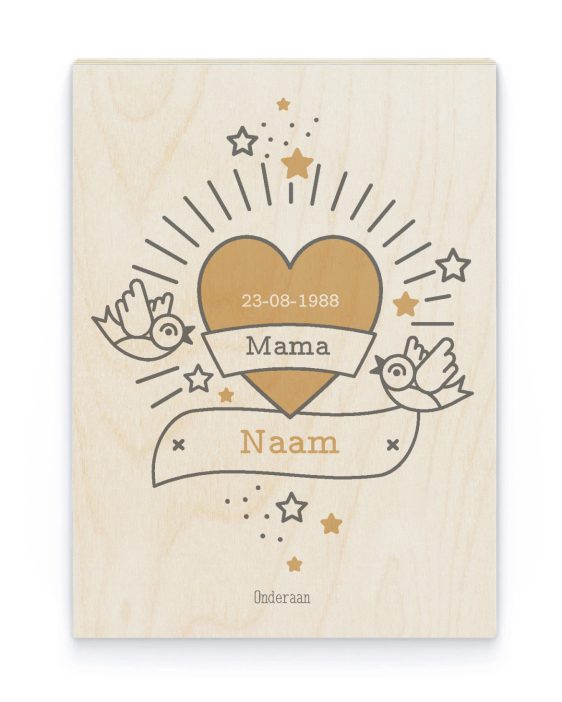 Hout Poster – Love Hart - Printcandy
