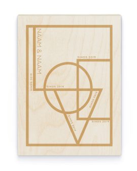 Hout Poster – Love met Namen - Printcandy