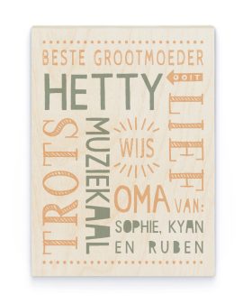 Hout Poster – Opa en Oma - Printcandy