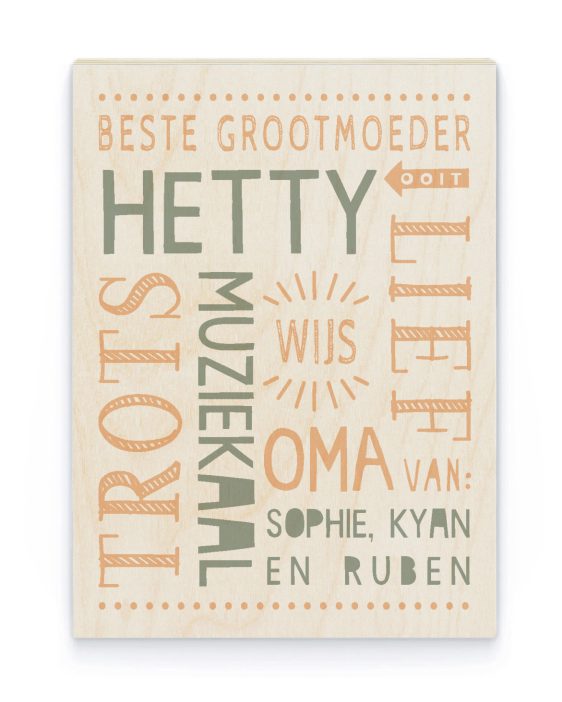 Hout Poster – Opa en Oma Hout Poster – Opa en Oma - Printcandy