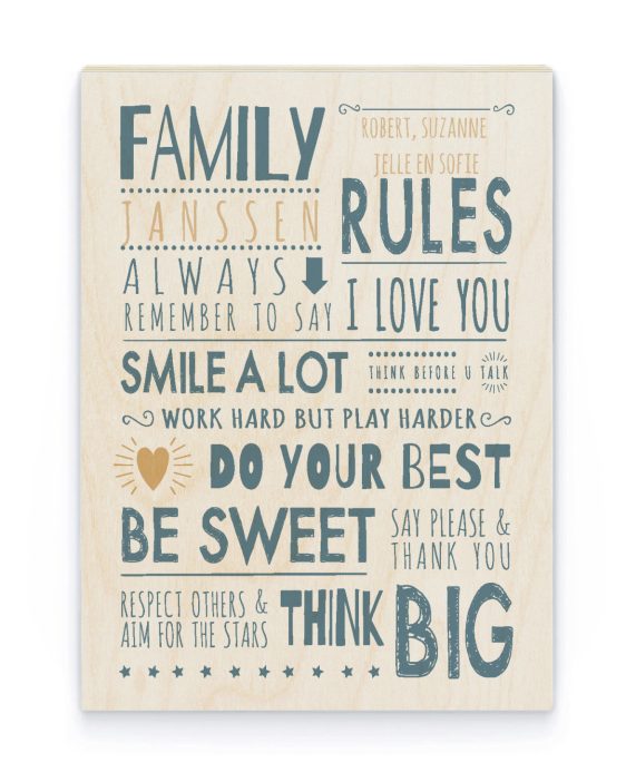 Hout Poster – Regels - Printcandy