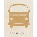 Hout Poster – Retro Busje