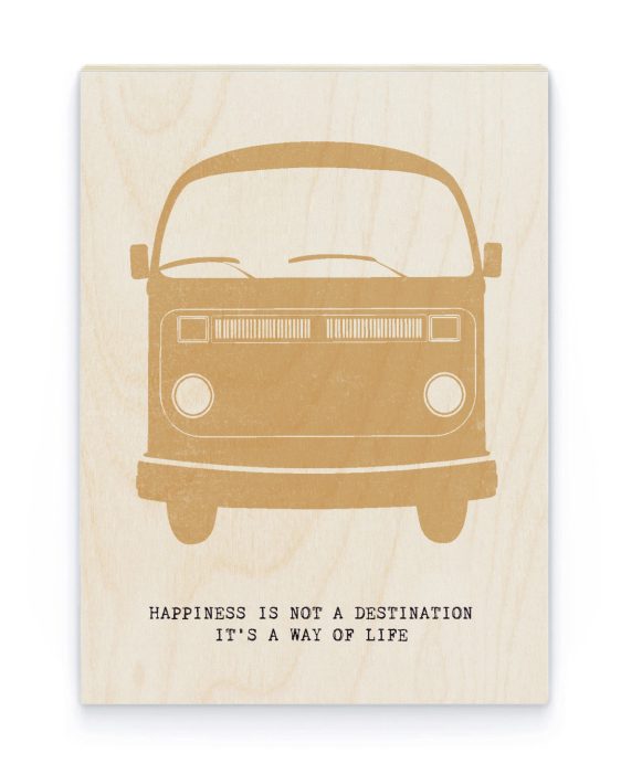 Hout Poster – Retro Busje - Printcandy