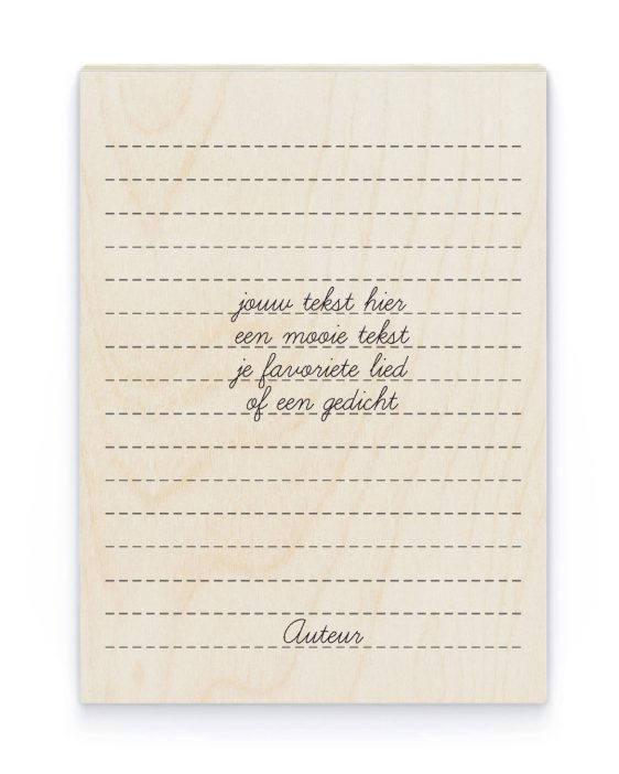 Hout Poster – Songtext Hout Poster – Songtext - Printcandy
