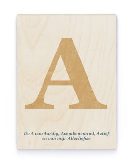 Hout Poster – Typografische Letter Hout Poster – Typografische Letter - Printcandy