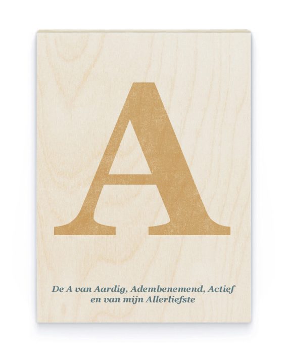 Hout Poster – Typografische Letter Hout Poster – Typografische Letter - Printcandy