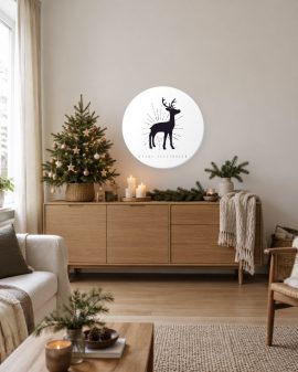 Kerst Muurcirkel – Silhou-Hertje - Printcandy