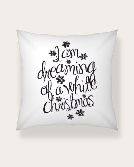Kerstkussen – Dreaming of a White X-Mas - Printcandy