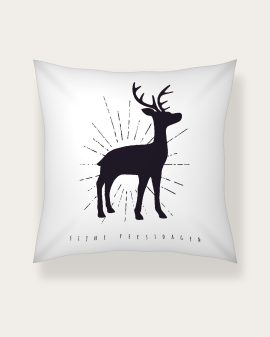 Kerstkussen – Silhou-Hertje - Printcandy